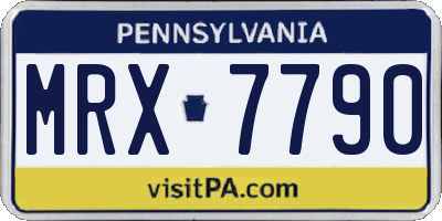 PA license plate MRX7790