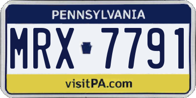 PA license plate MRX7791