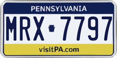 PA license plate MRX7797