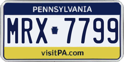 PA license plate MRX7799