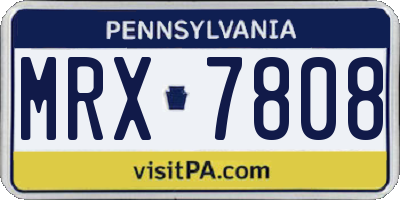 PA license plate MRX7808