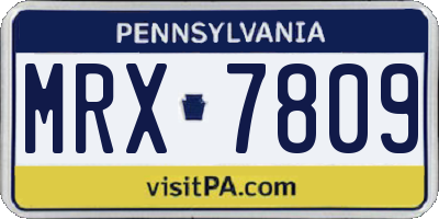 PA license plate MRX7809