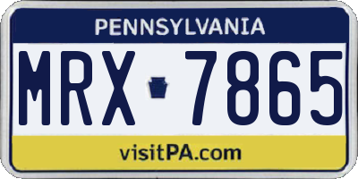 PA license plate MRX7865