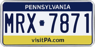 PA license plate MRX7871