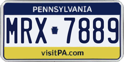 PA license plate MRX7889