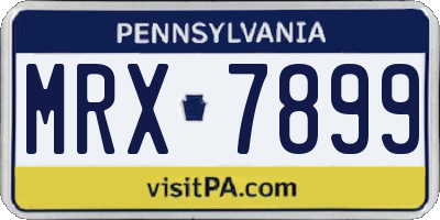 PA license plate MRX7899