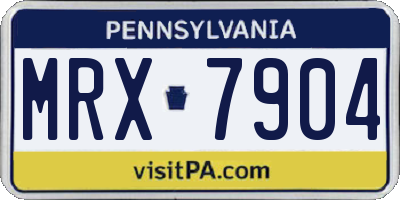 PA license plate MRX7904