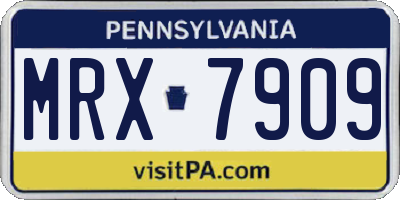 PA license plate MRX7909