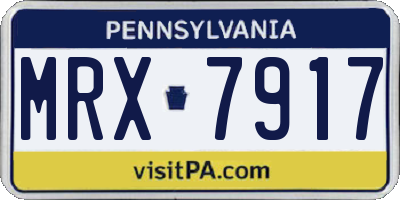 PA license plate MRX7917
