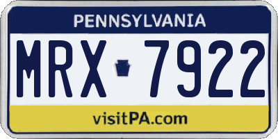 PA license plate MRX7922