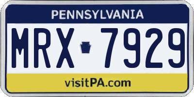 PA license plate MRX7929