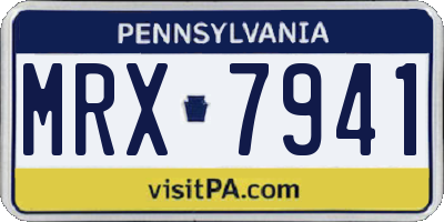 PA license plate MRX7941
