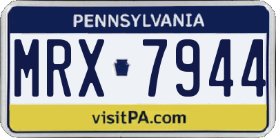 PA license plate MRX7944