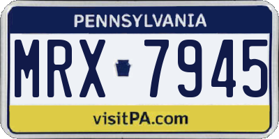 PA license plate MRX7945
