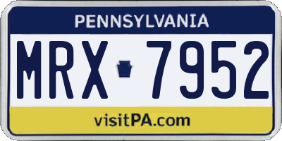 PA license plate MRX7952