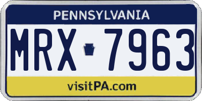 PA license plate MRX7963