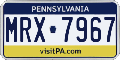 PA license plate MRX7967