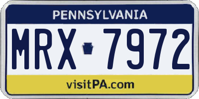 PA license plate MRX7972