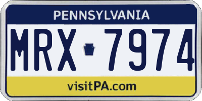 PA license plate MRX7974