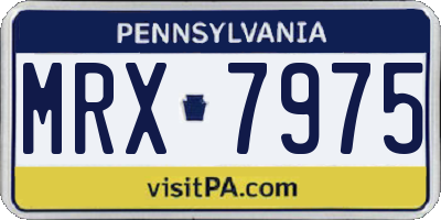 PA license plate MRX7975