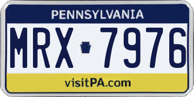 PA license plate MRX7976
