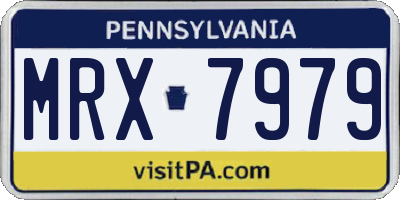 PA license plate MRX7979