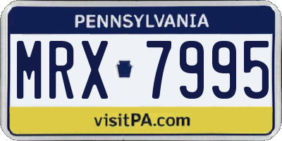 PA license plate MRX7995
