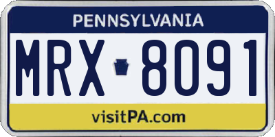 PA license plate MRX8091