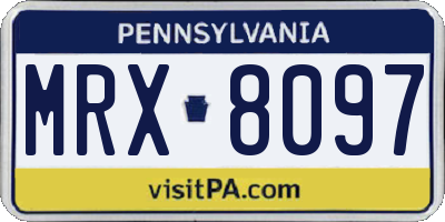 PA license plate MRX8097