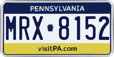 PA license plate MRX8152