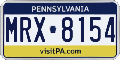 PA license plate MRX8154