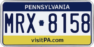 PA license plate MRX8158
