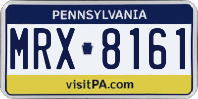 PA license plate MRX8161