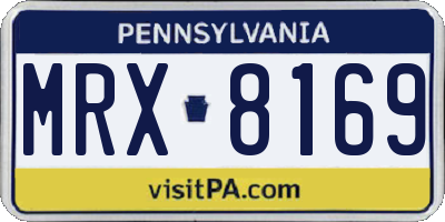 PA license plate MRX8169