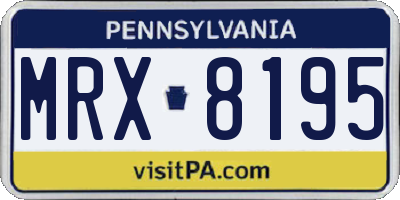 PA license plate MRX8195
