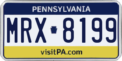 PA license plate MRX8199