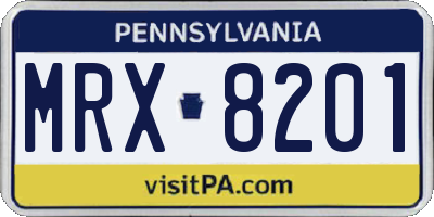 PA license plate MRX8201
