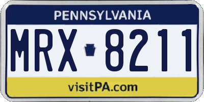 PA license plate MRX8211