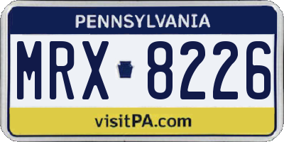 PA license plate MRX8226