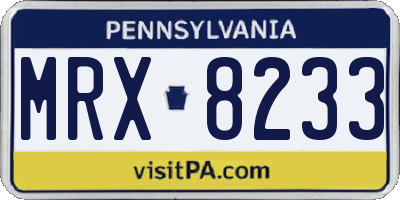 PA license plate MRX8233