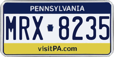 PA license plate MRX8235