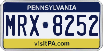 PA license plate MRX8252