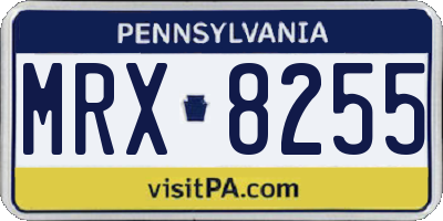 PA license plate MRX8255