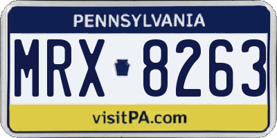 PA license plate MRX8263