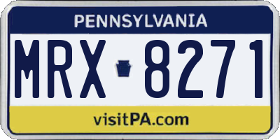 PA license plate MRX8271