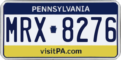 PA license plate MRX8276