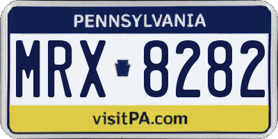PA license plate MRX8282
