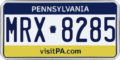 PA license plate MRX8285