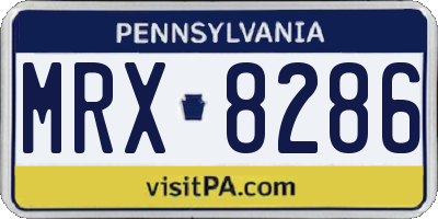 PA license plate MRX8286