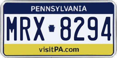 PA license plate MRX8294
